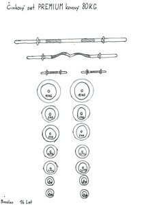   činkový set Premium kovový 80 kg